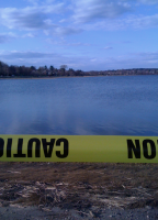 Back Cove Trail. Tape showing erosion.
